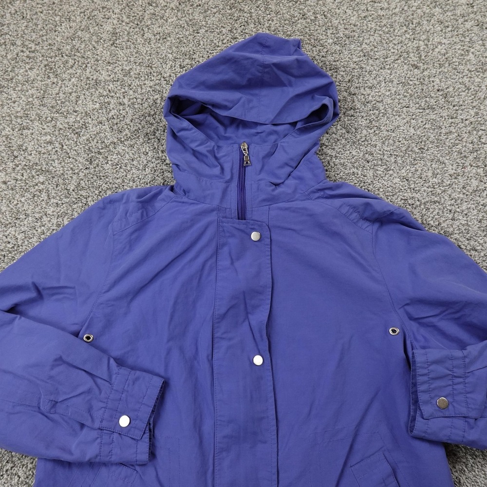 Appleseeds Jacket Womens Small Blue Hooded Full Zip Lightweight Windbreaker Coat - Picture 2 of 8